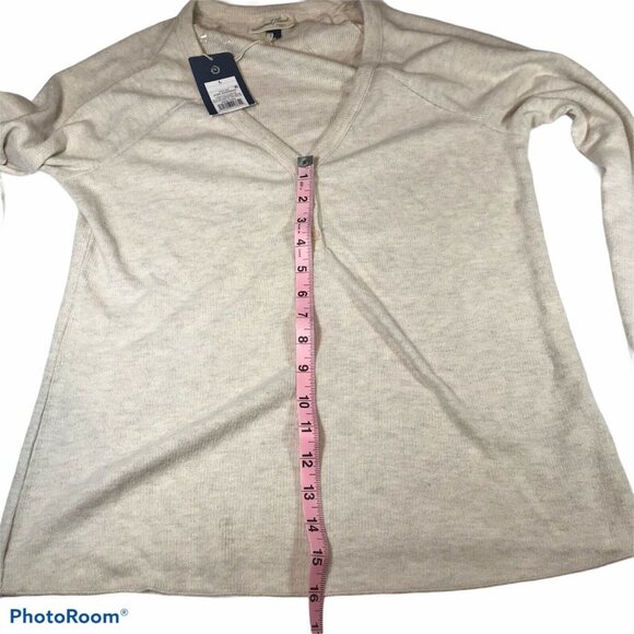 Universal Thread Womens Size Large Henley Top Long-Sleeve Oatmeal Heather New - Picture 11 of 12